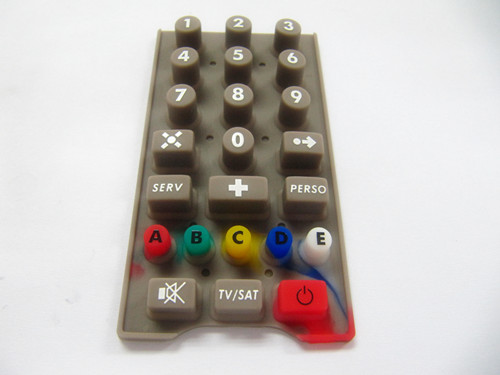 絲印工藝咖啡色硅膠遙控器按鍵絲印效果圖