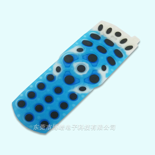 藍(lán)色款式DVD機(jī)遙控器硅膠按鍵&mdash;&mdash;油墨導(dǎo)電