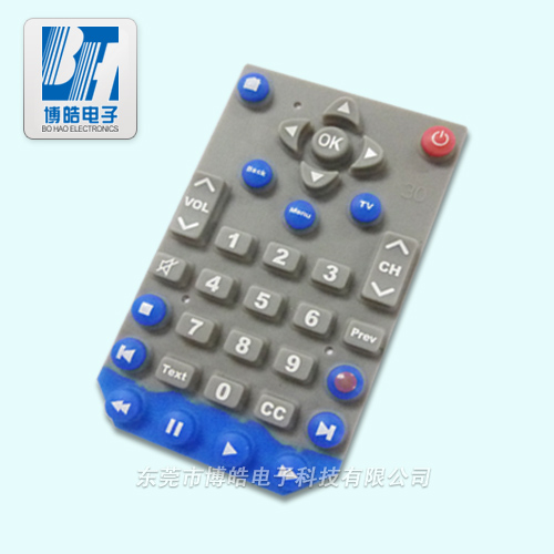 多色成型絲印字符遙控器硅膠按鍵來(lái)圖來(lái)樣定制