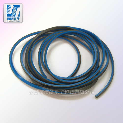 碳鎳硅膠+藍色硅膠雙色擠出成型導(dǎo)電硅膠條